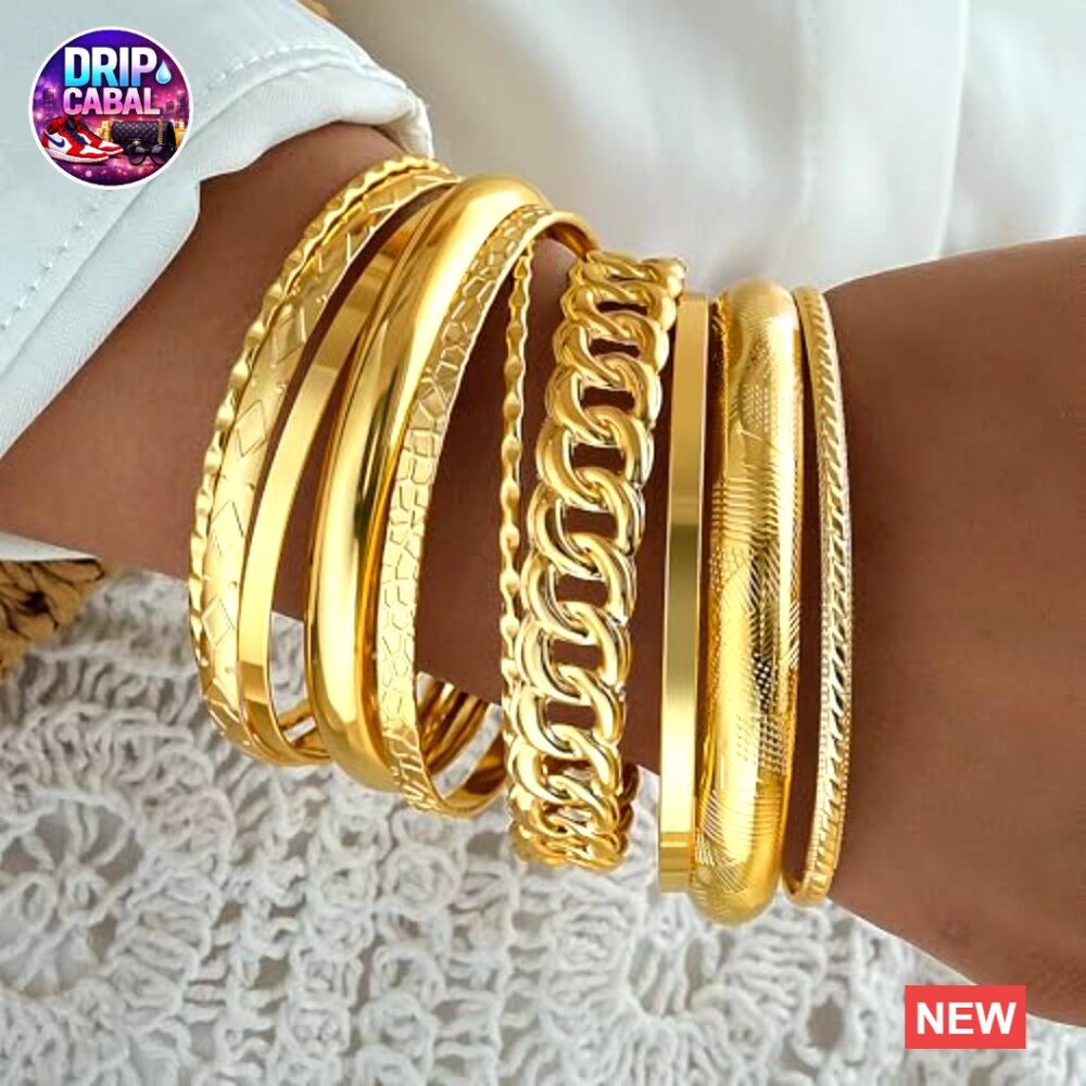 Chunky Bangle Bracelets Set Stackable Boho Minima… - image 2